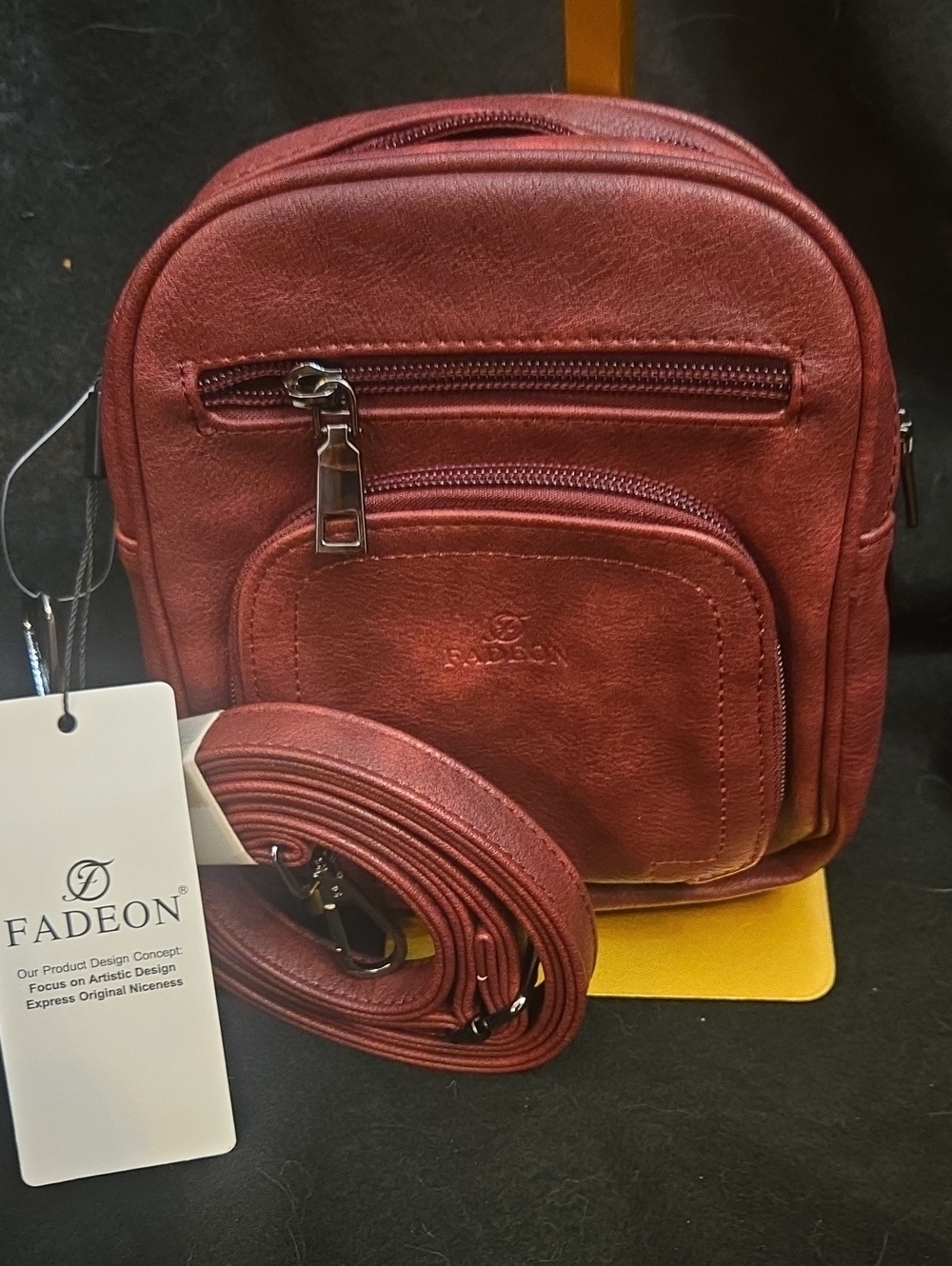 Fadeon Compact Crossbody Bag in Burgundy NWT